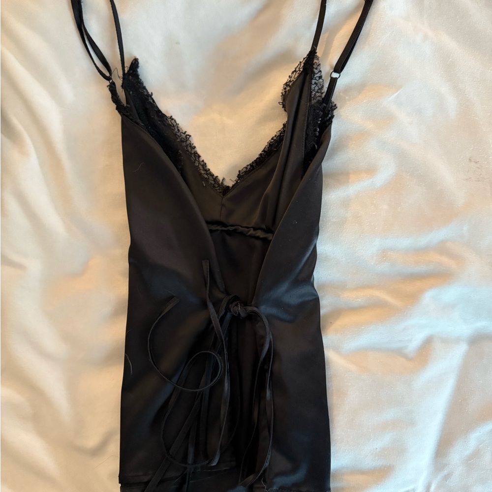 Elegant Black Lace Trim Women's Top